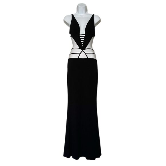 The Kript Women's Black Strappy Stretchy Bamboo Lined Maxi Dress Size Small - Picture 1 of 6